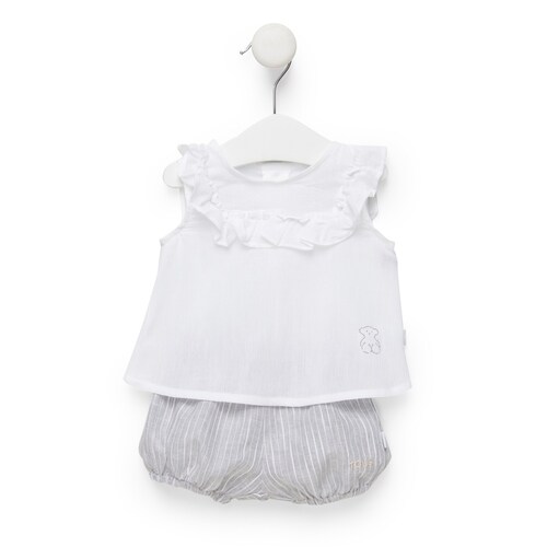 Conjunto blusa y short Classic Gris