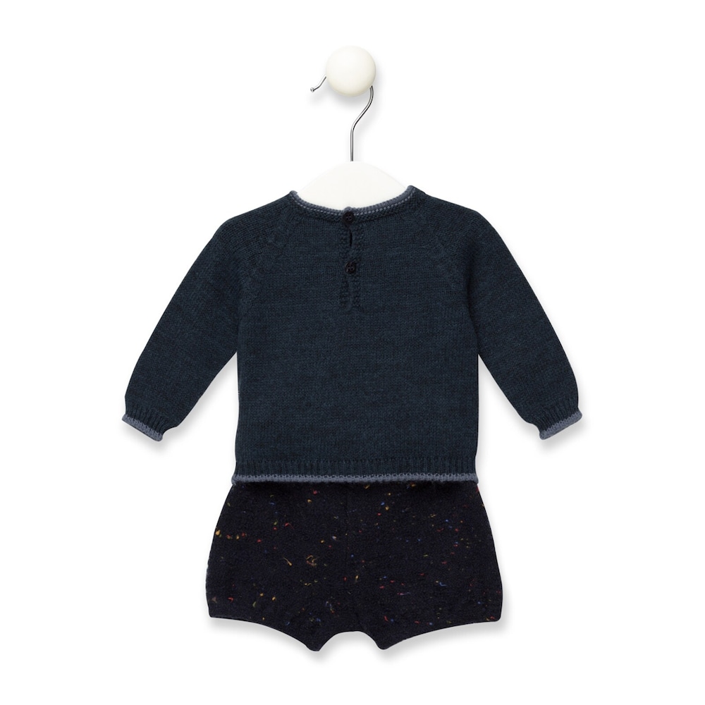 Conjunto Pullover e culotes Orleans azul marinho