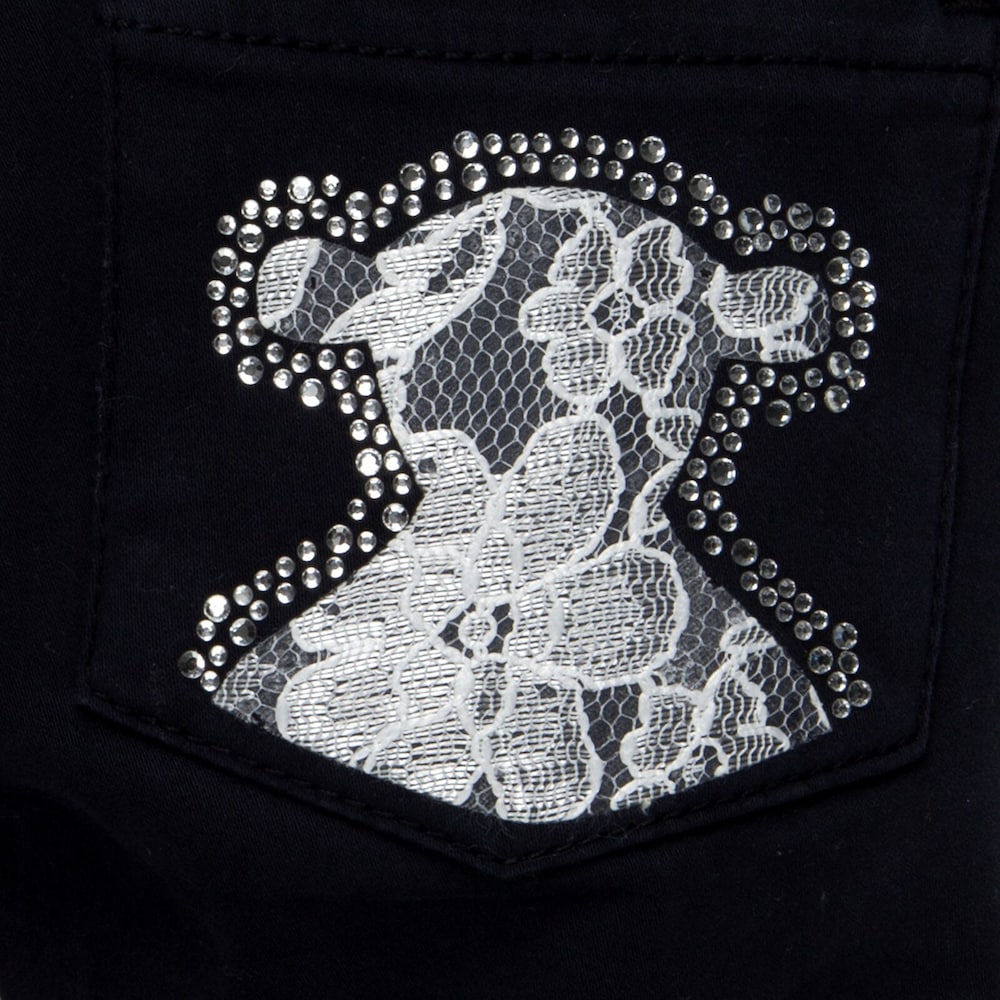 Cal&ccedil;as apertadas menina Pant azul marinho