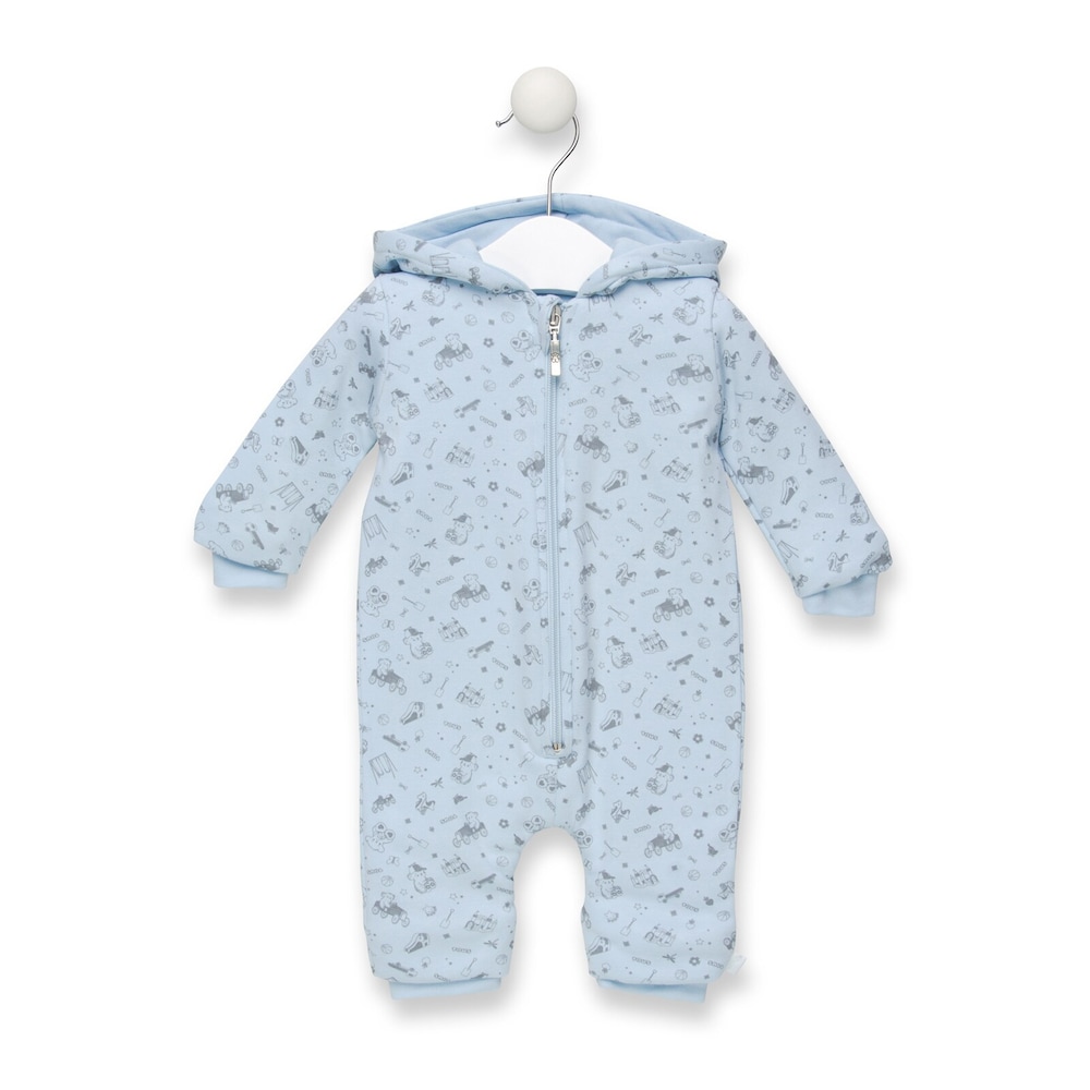 Macac&atilde;o de inverno com capuz Playground Boy azul celeste
