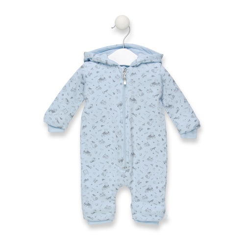 Macac&atilde;o de inverno com capuz Playground Boy azul celeste