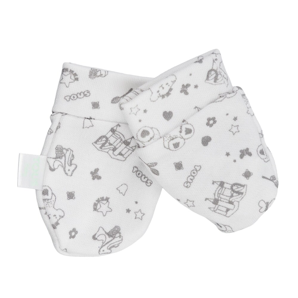 Conjunto &ldquo;de maternidade&rdquo; gorro e luvas Playground Girl branco