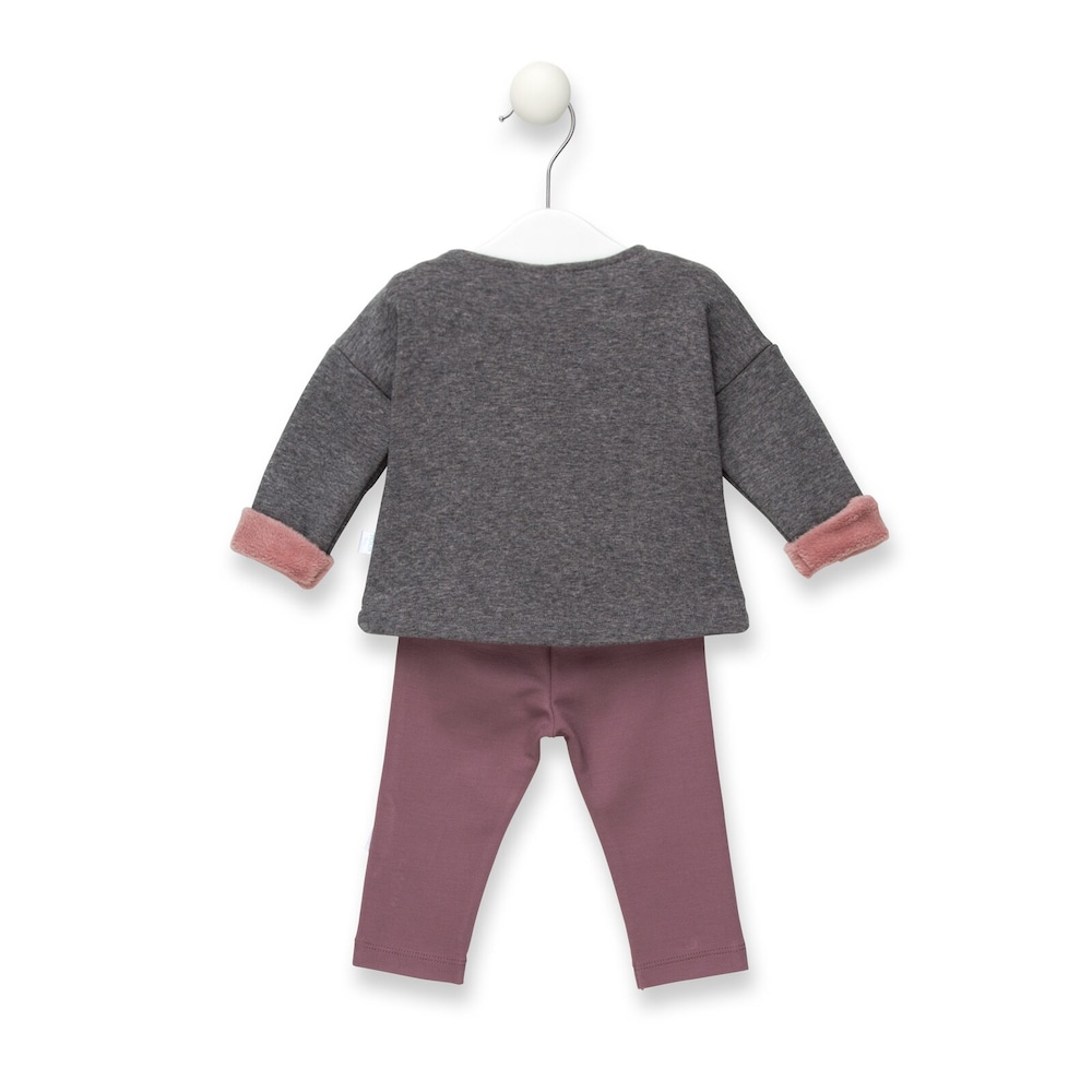 Conjunto de camisola e cal&ccedil;as Pink cor-de-rosa