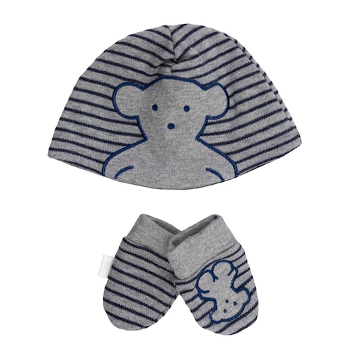 Set de gorro y manoplas Risc Gris image number 0