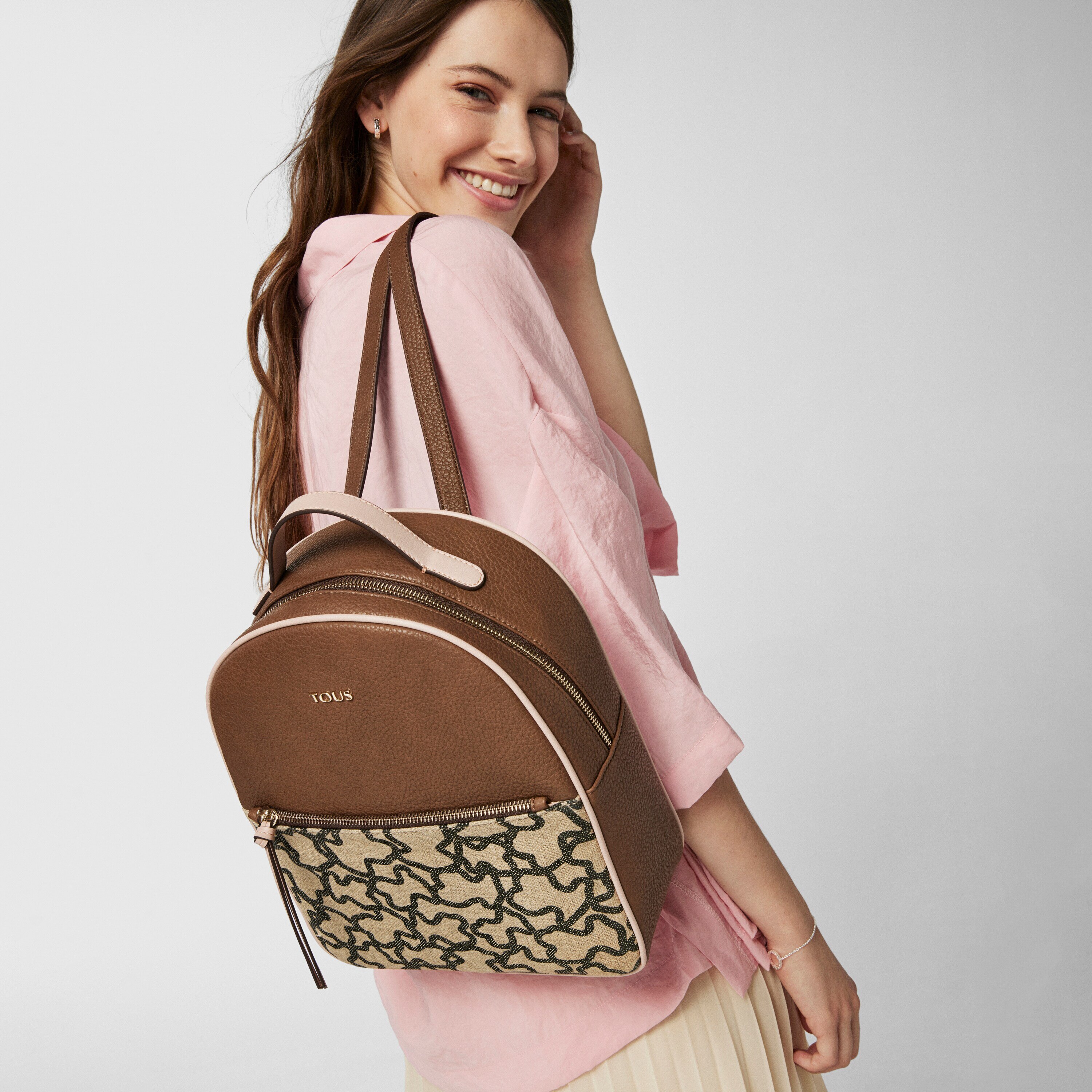 ★TOUT Y EST★ Ellaback Medium Rose Brown LB23BG011FRB Medium brown-pink Elice New Backpack | TOUS