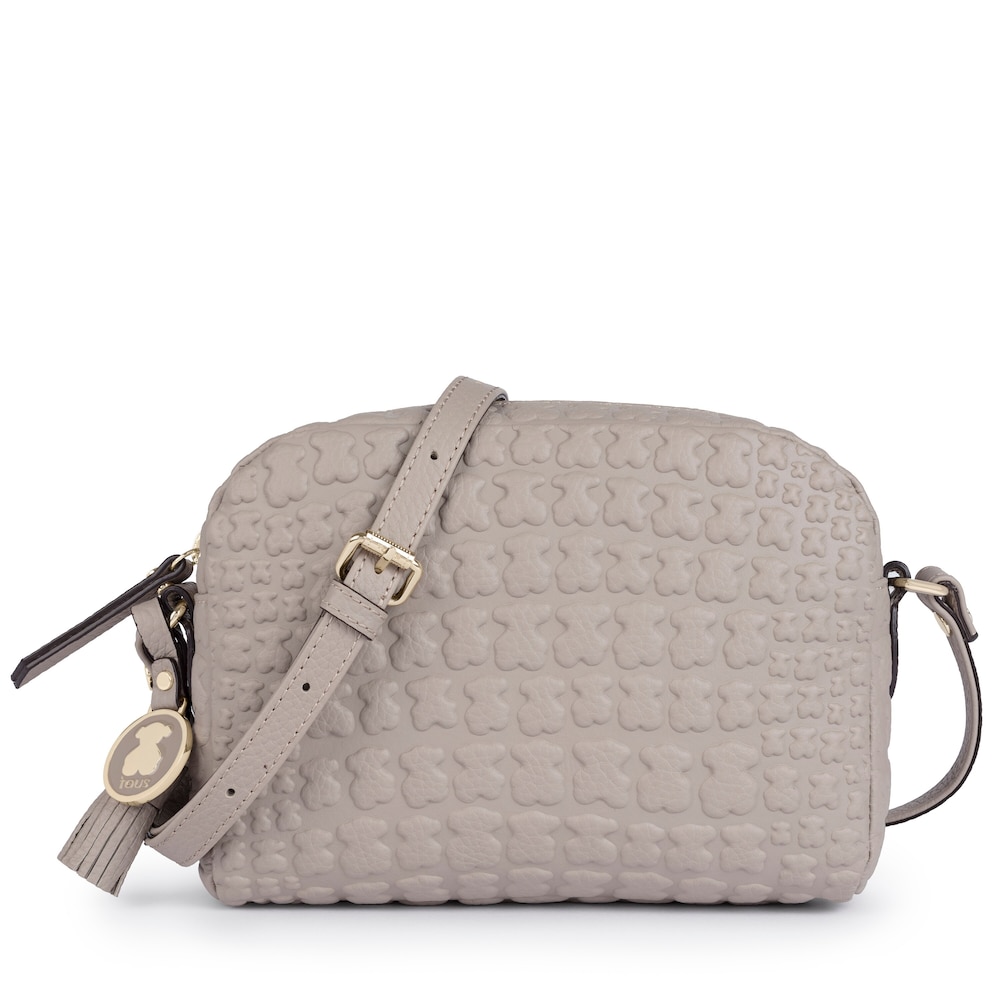 Bandolera Sherton de Piel en color topo