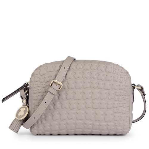 Bandolera Sherton de Piel en color topo