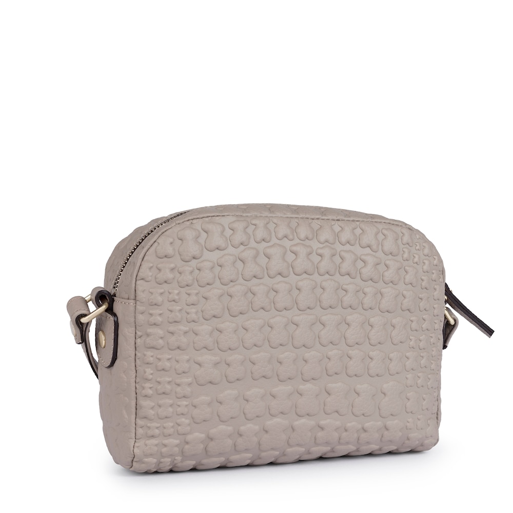 Bandolera Sherton de Piel en color topo