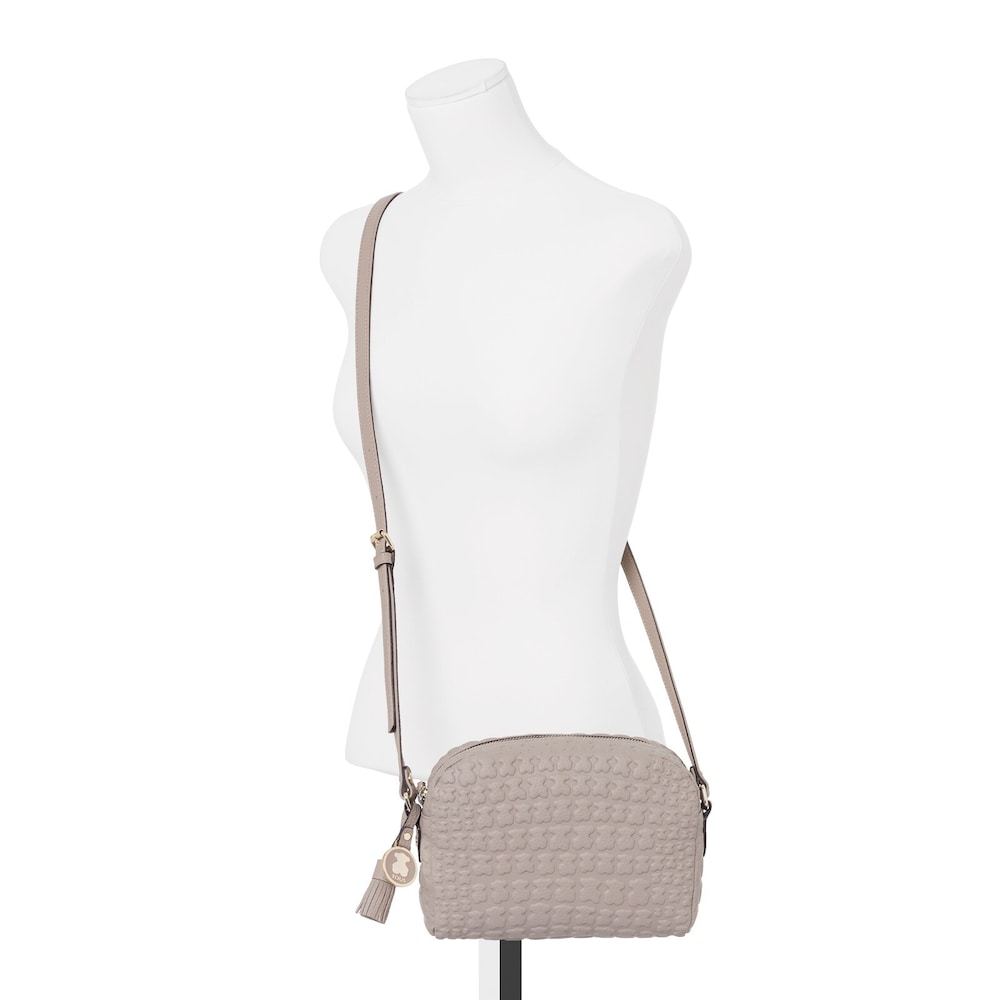 Taupe colored Leather Sherton Crossbody bag image number 3