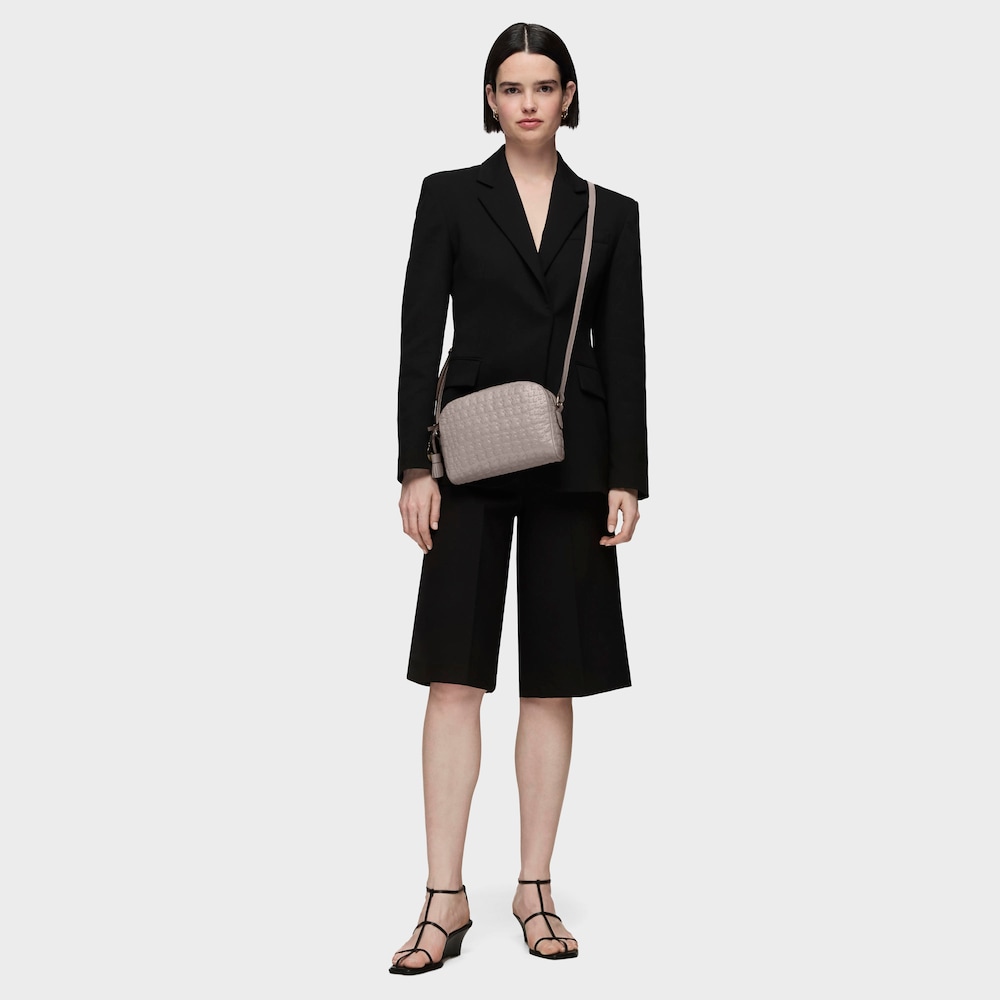 Taupe colored Leather Sherton Crossbody bag image number 5