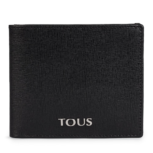 Carteira m&eacute;dia New Berlin em Pele na cor preta