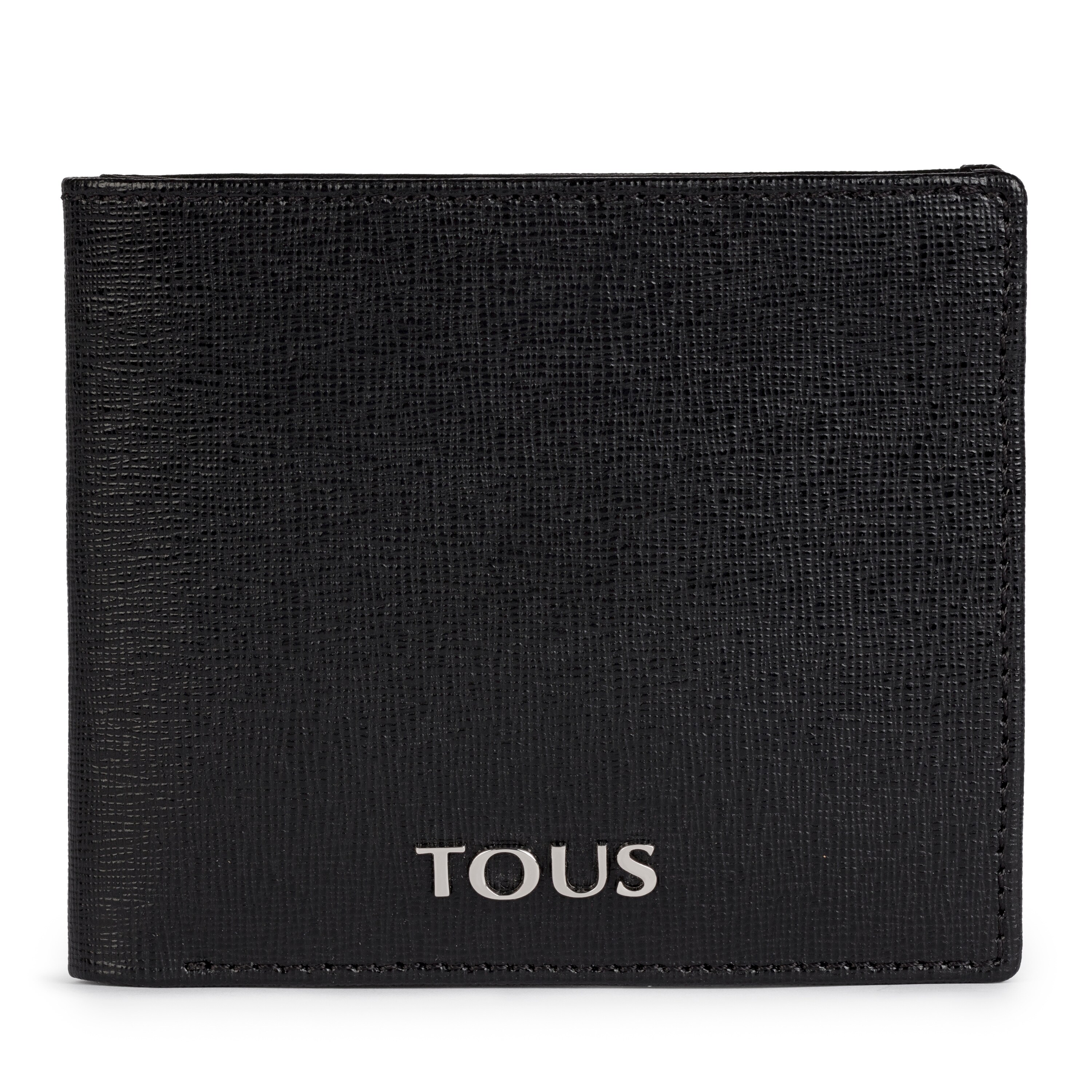 Medium black Leather New Berlin Wallet | TOUS