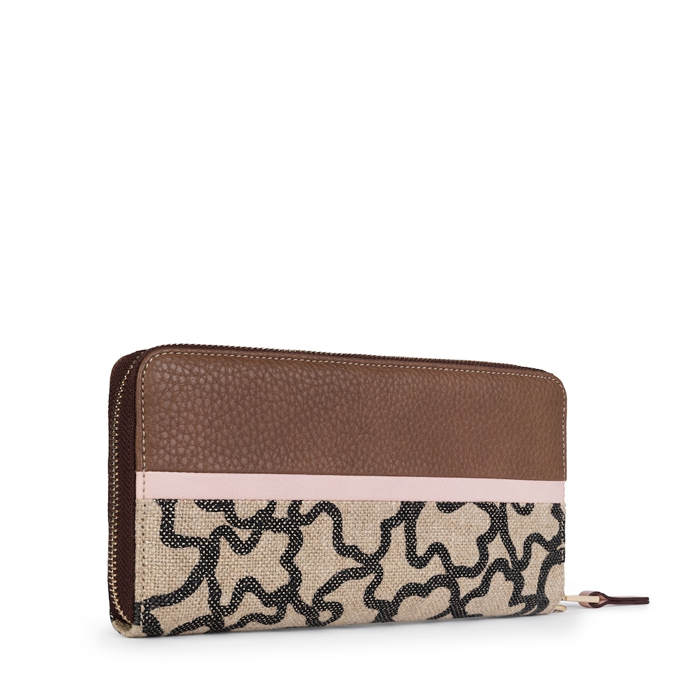 Carteira grande Elice New na cor castanha-rosa