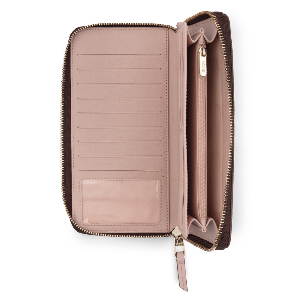 Carteira grande Elice New na cor castanha-rosa