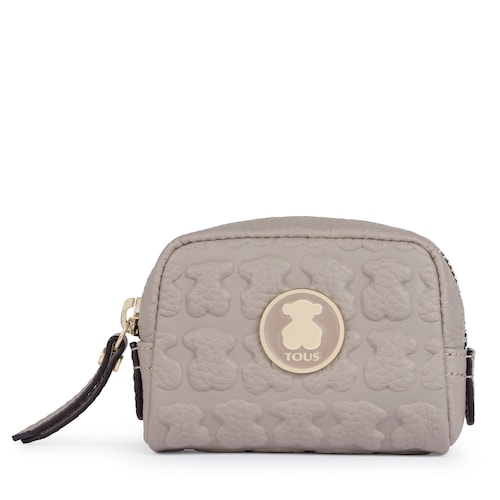 Monedero pequeño Sherton de Piel en color topo