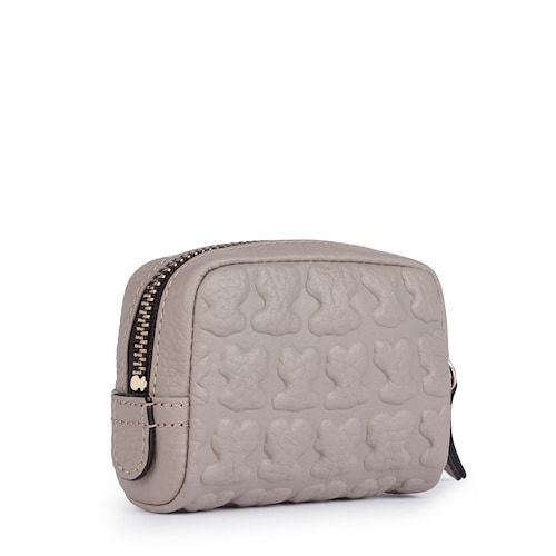 Monedero pequeño Sherton de Piel en color topo