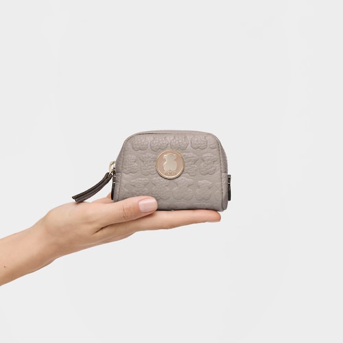 Monedero pequeño Sherton de Piel en color topo