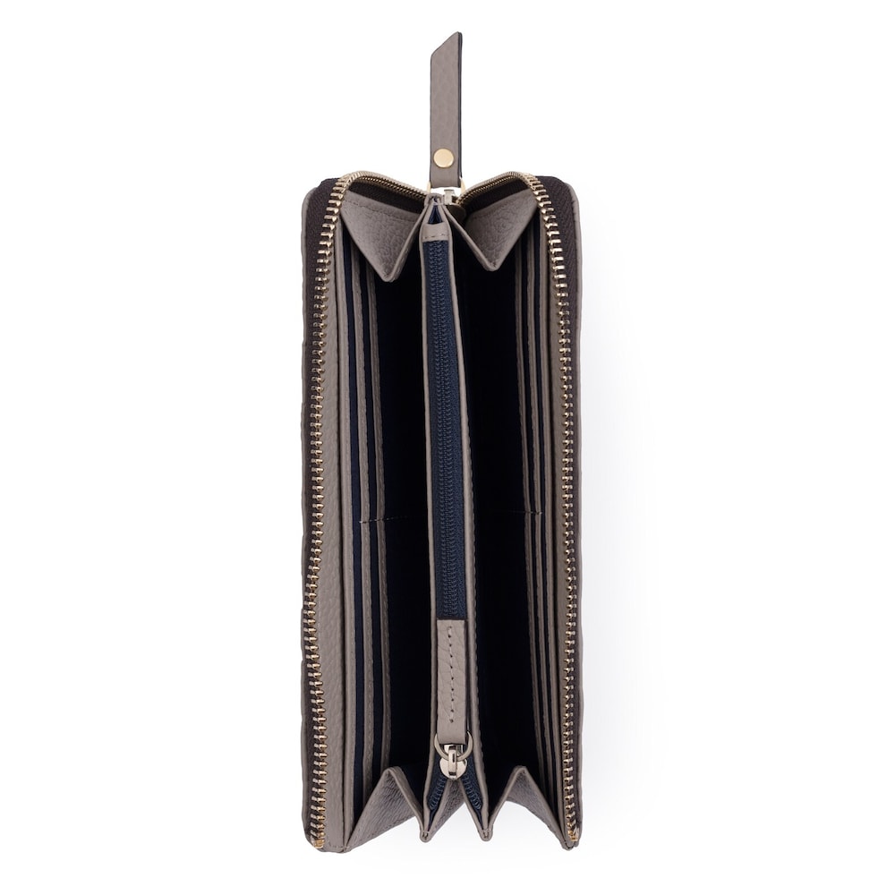 Carteira m&eacute;dia&nbsp;Sherton em Pele na cor toupeira