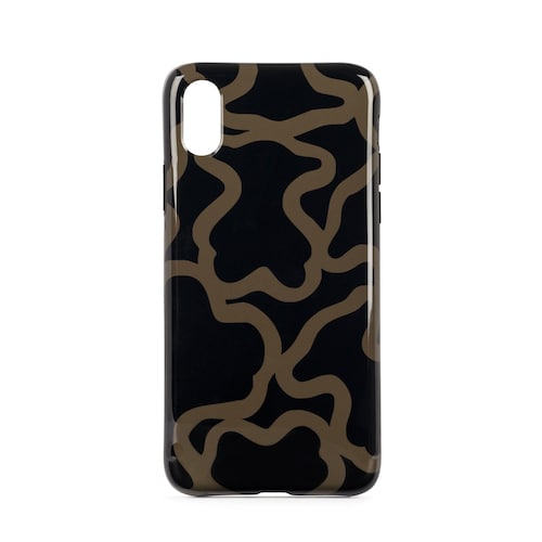 Funda de móvil iPhone X Kaos en color negro-camel