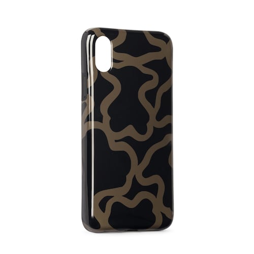 Funda de móvil iPhone X Kaos en color negro-camel