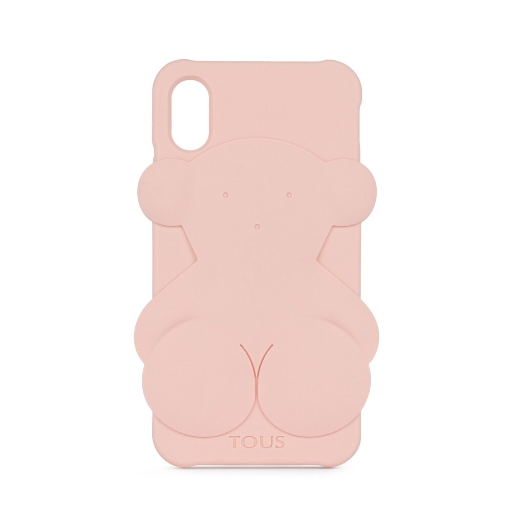 Funda de m&oacute;vil iPhone X Rubber Bear en color rosa 