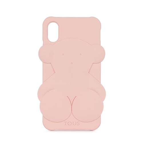 Funda de m&oacute;vil iPhone X Rubber Bear en color rosa  image number 0