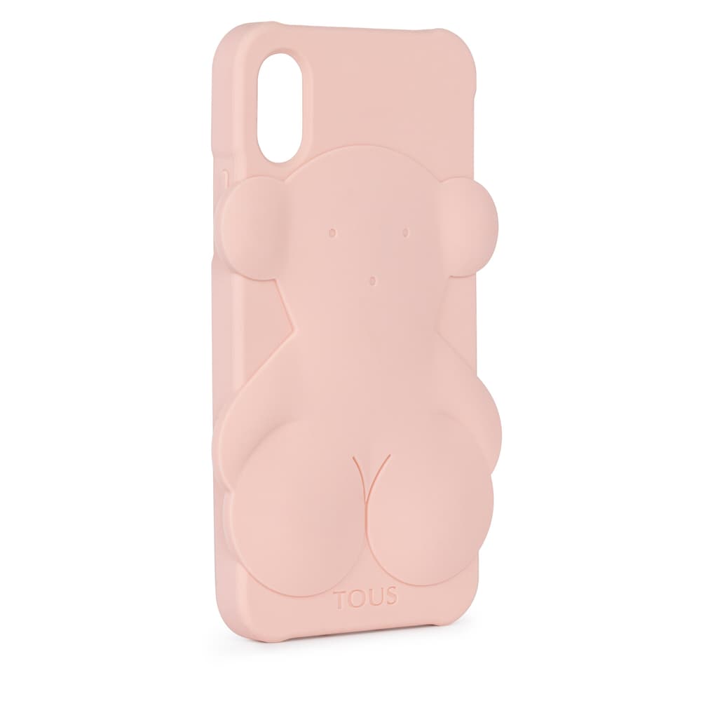 Funda de m&oacute;vil iPhone X Rubber Bear en color rosa 
