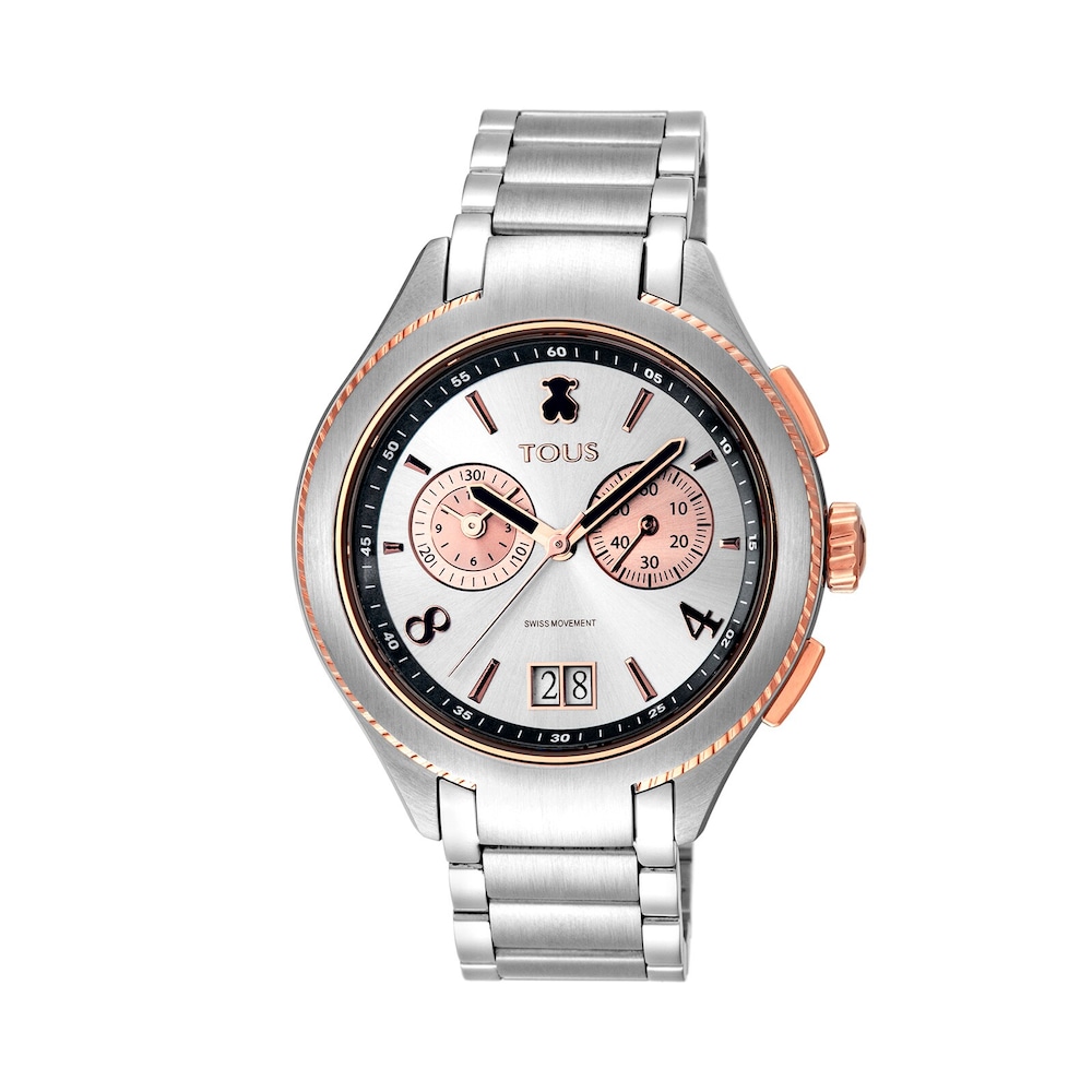 Reloj analógico ST bicolor de acero-IP rosado Reloj analógico ST bicolor de acero-IP rosado