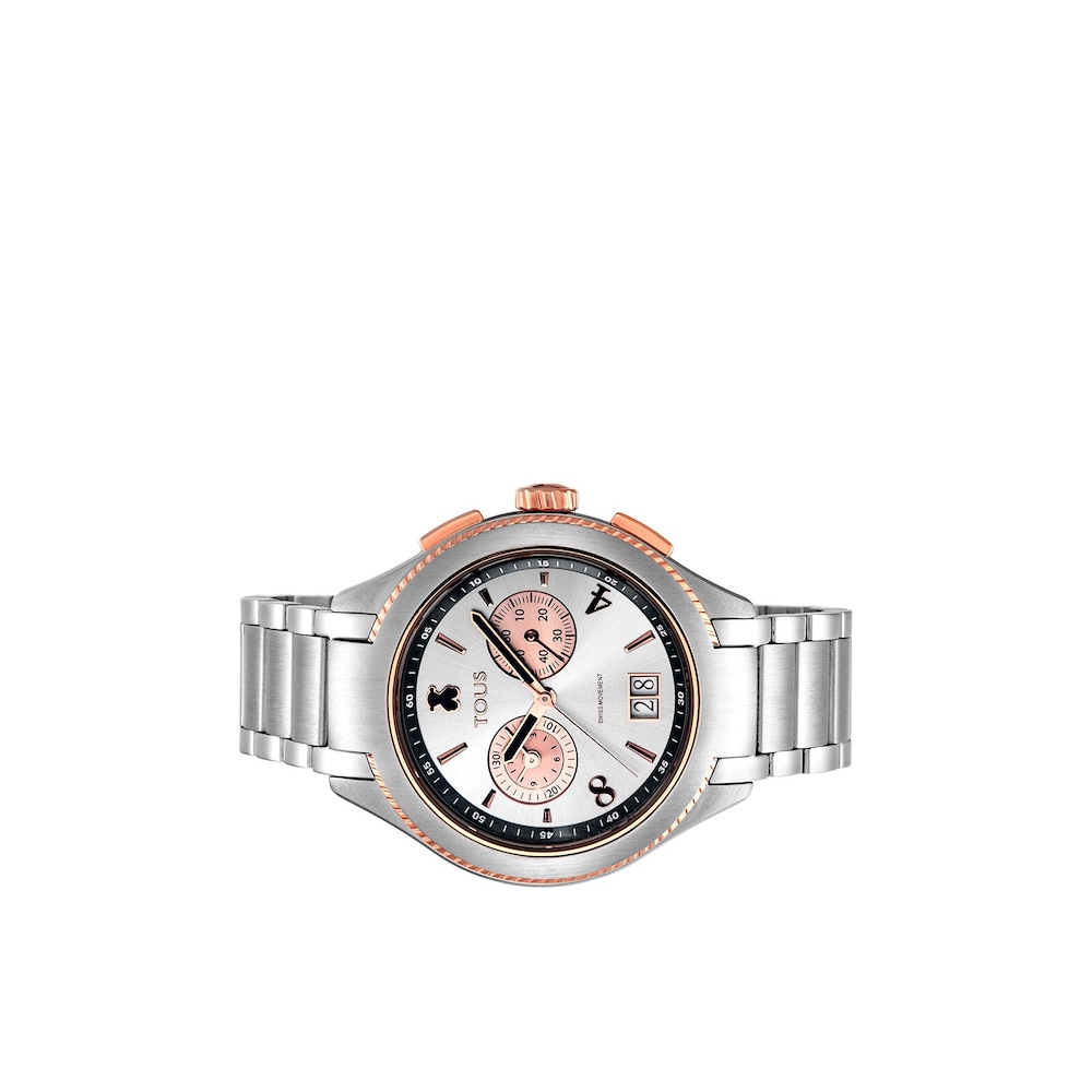 Reloj analógico ST bicolor de acero-IP rosado Reloj analógico ST bicolor de acero-IP rosado