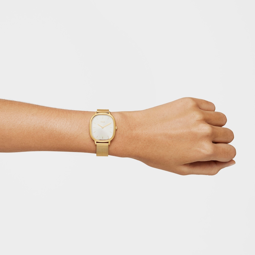 Reloj anal&oacute;gico Heritage de acero IP dorado