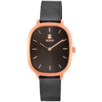 Reloj analógico Heritage de acero IP rosado-IP negro