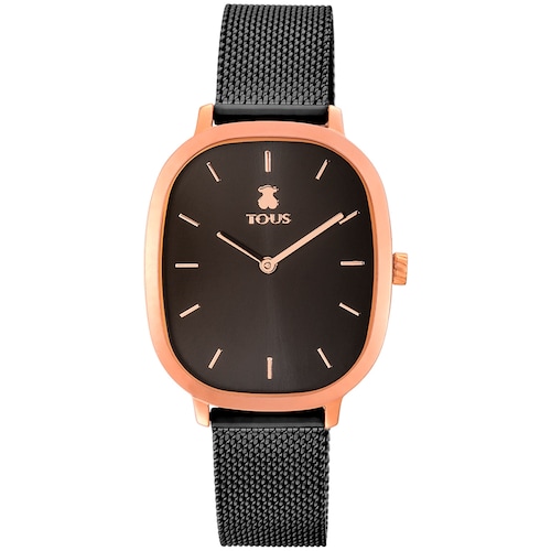 Rose IP-Black IP Steel Heritage Watch