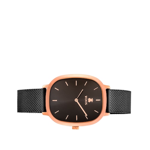 Rose IP-Black IP Steel Heritage Watch