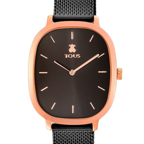 Rose IP-Black IP Steel Heritage Watch
