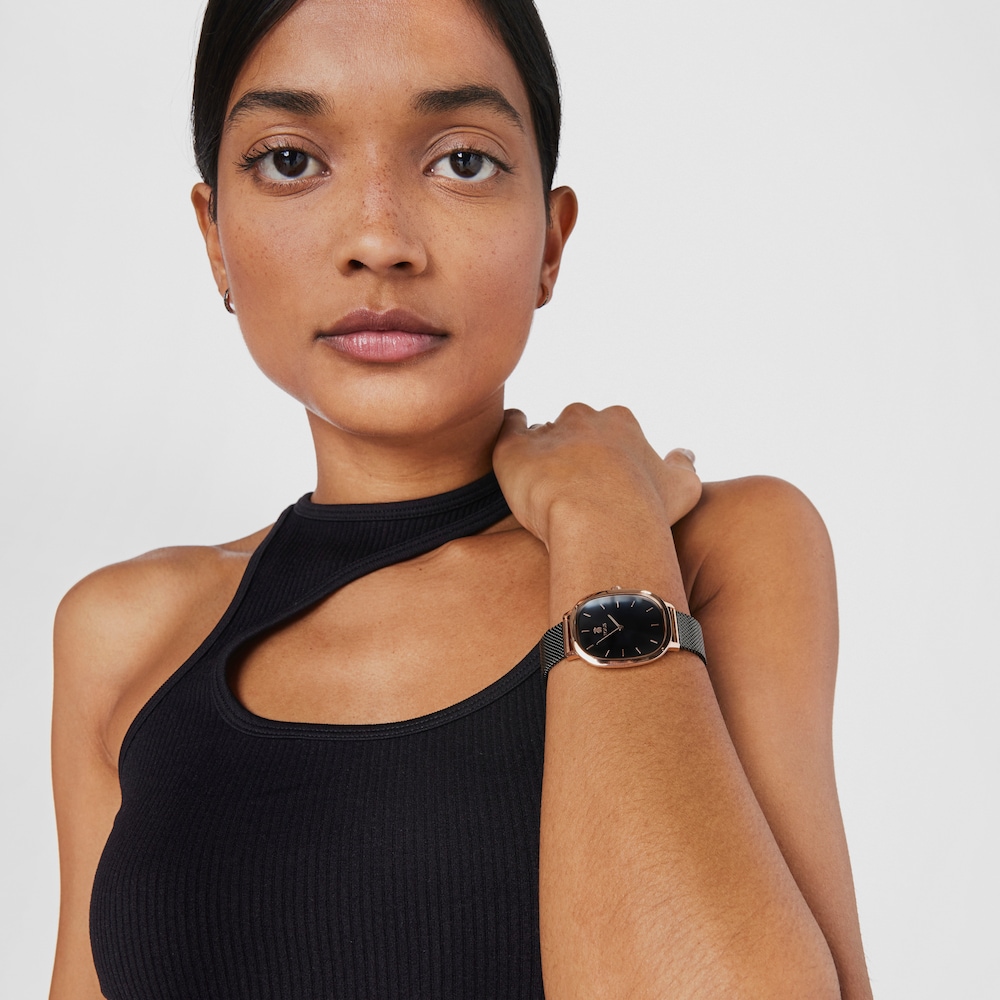 Tous Heritage &ndash; Hodinky z u&scaron;lechtil&eacute; oceli čern&eacute; a růžově zlat&eacute; barvy