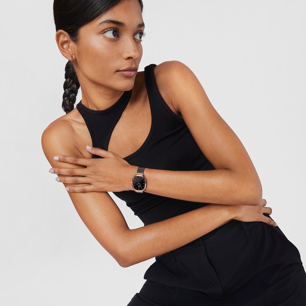 Tous Heritage &ndash; Hodinky z u&scaron;lechtil&eacute; oceli čern&eacute; a růžově zlat&eacute; barvy