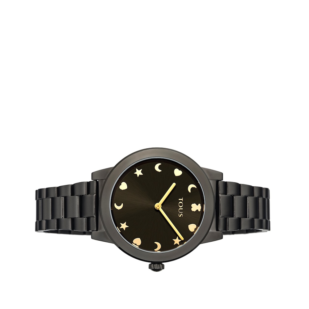 Black IP Steel Nocturne Watch with black dial