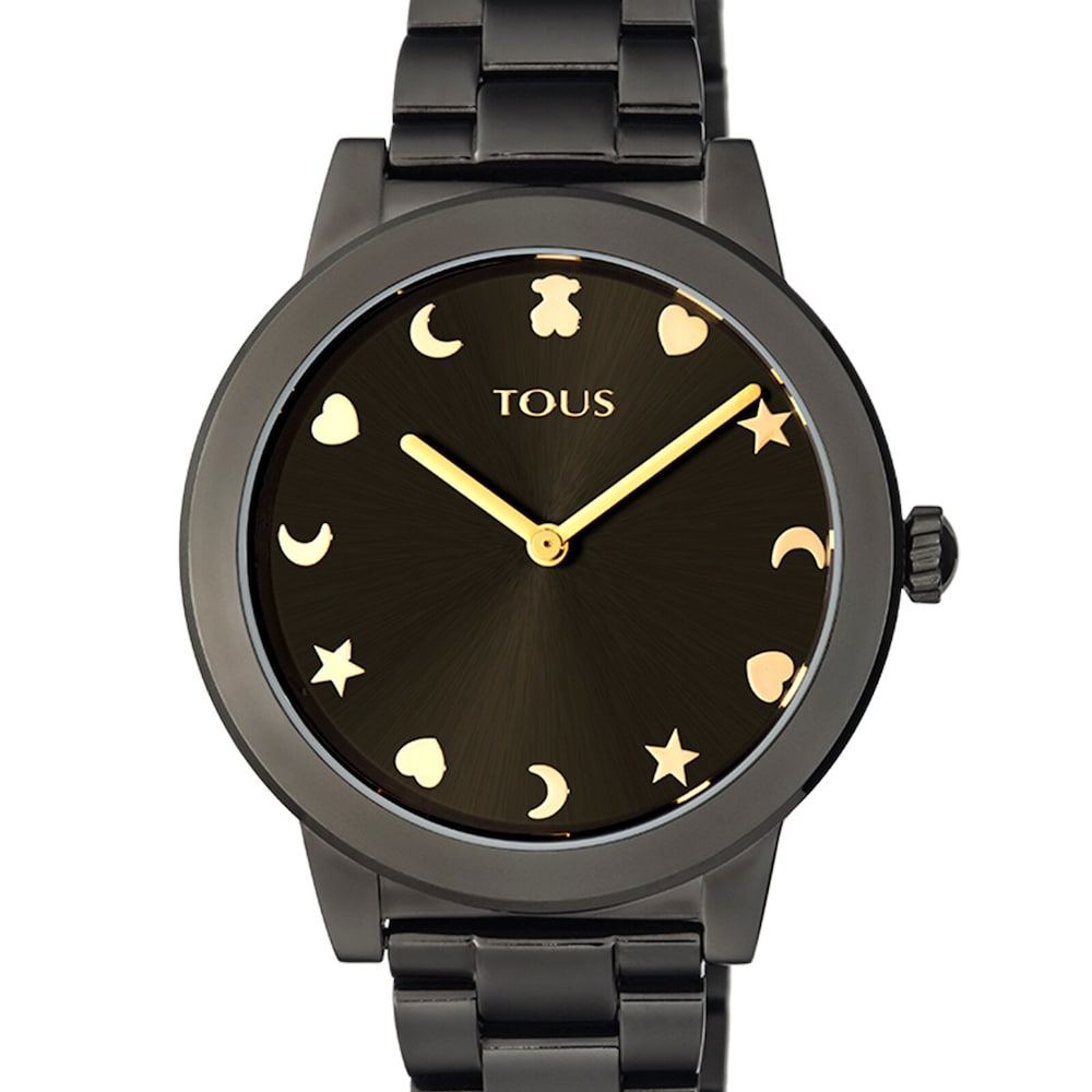 Black IP Steel Nocturne Watch with black dial