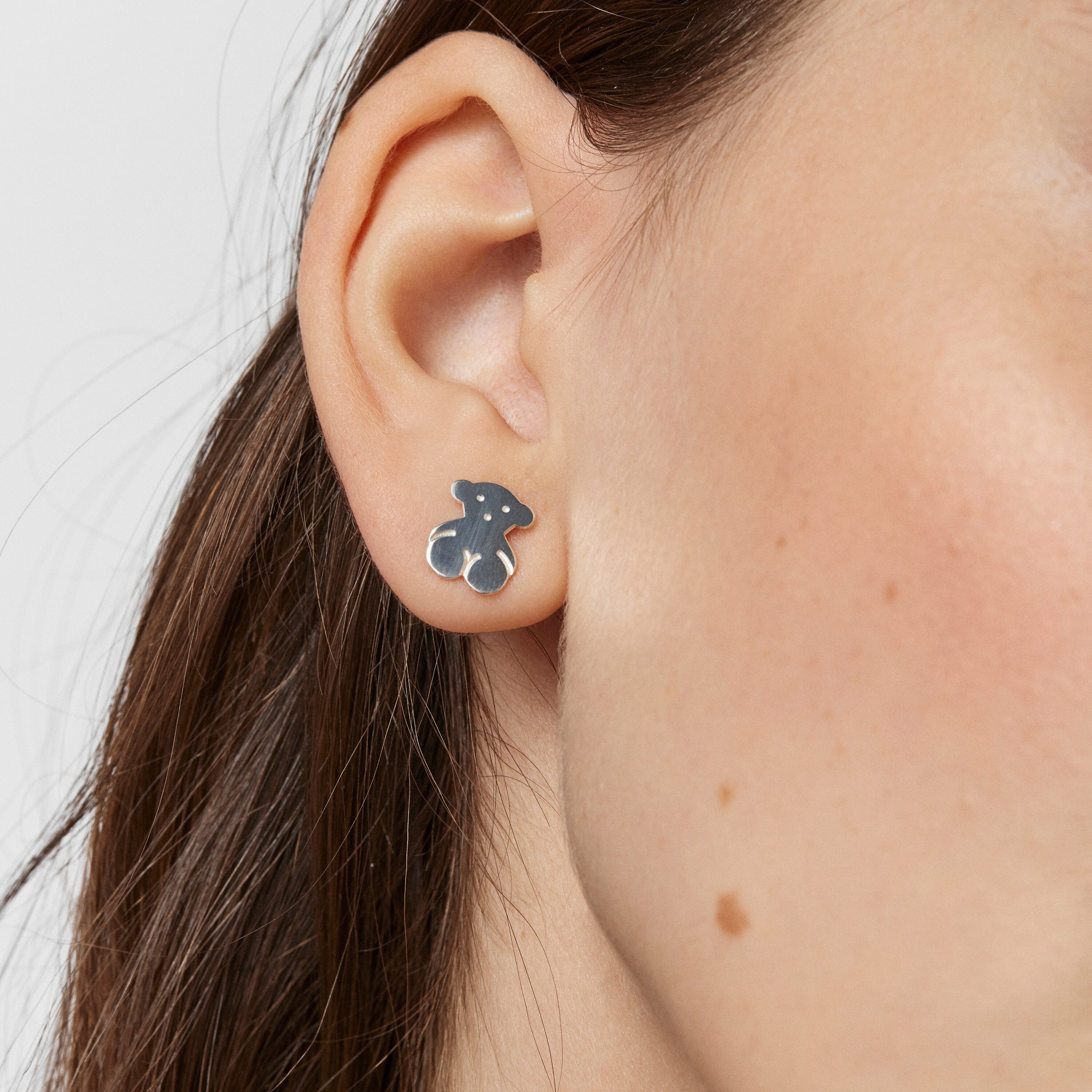 Silver TOUS Bear Earrings 1cm