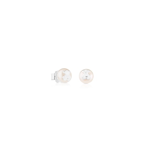 Silver TOUS Bear Earrings with pearls