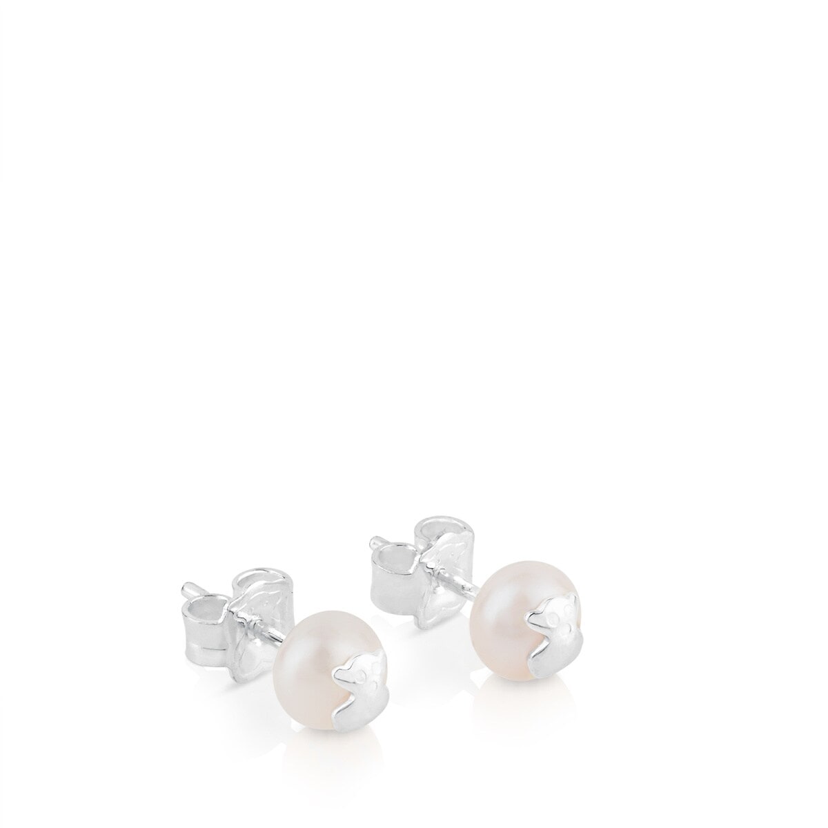 Silver TOUS Bear Earrings with pearls