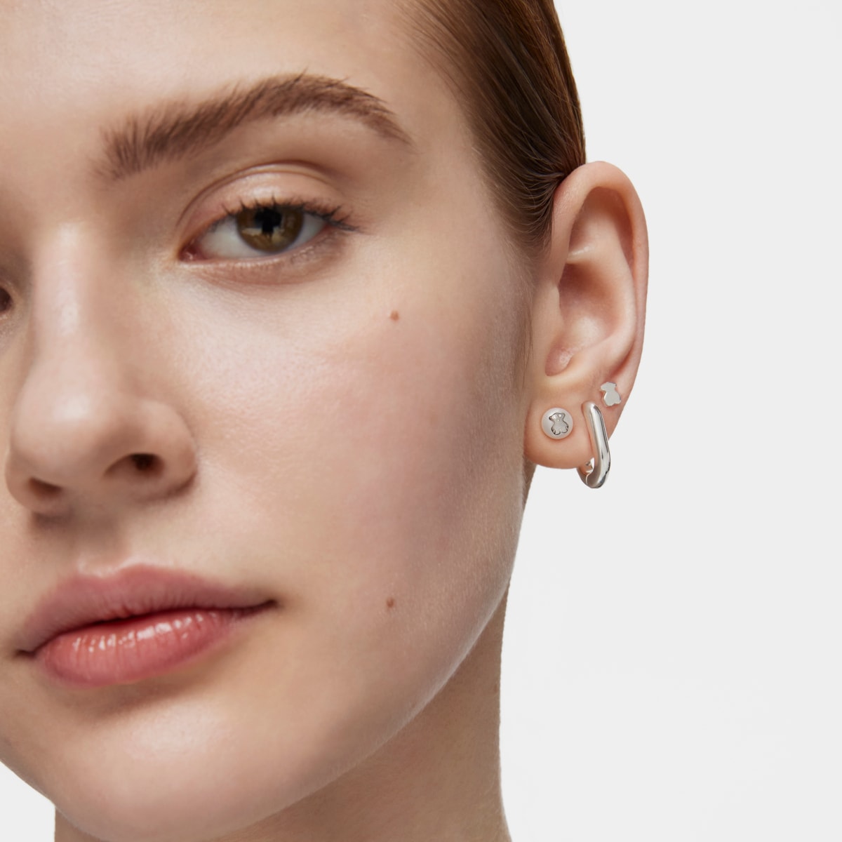 Silver TOUS Bear Earrings with pearls