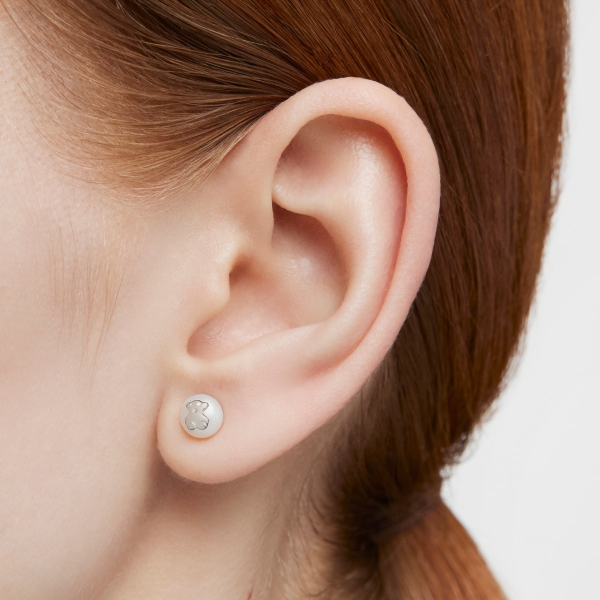 Silver TOUS Bear Earrings with pearls