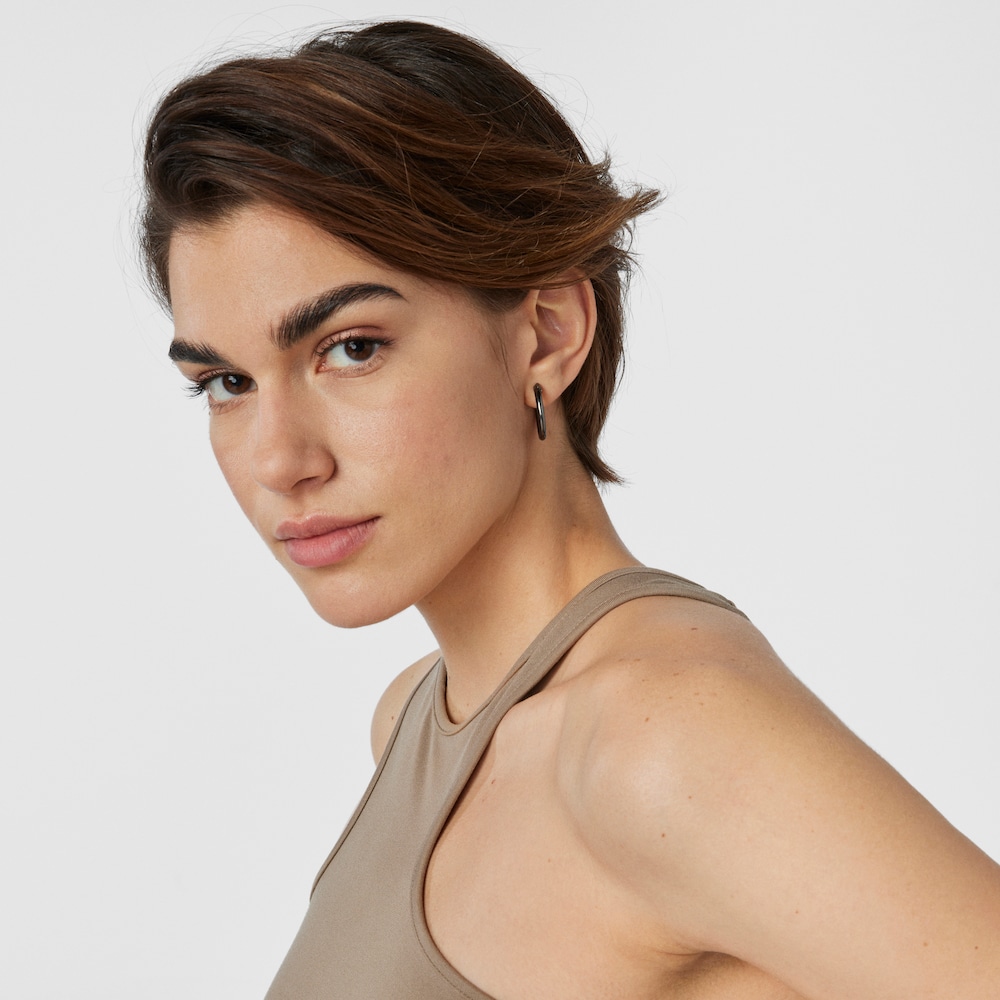 Pendientes aro peque&ntilde;os TOUS Basics de Plata Dark Silver