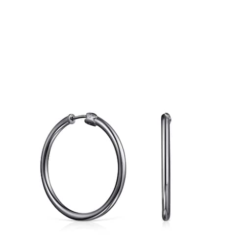 TOUS Basics large Earrings in Dark Silver image number 0