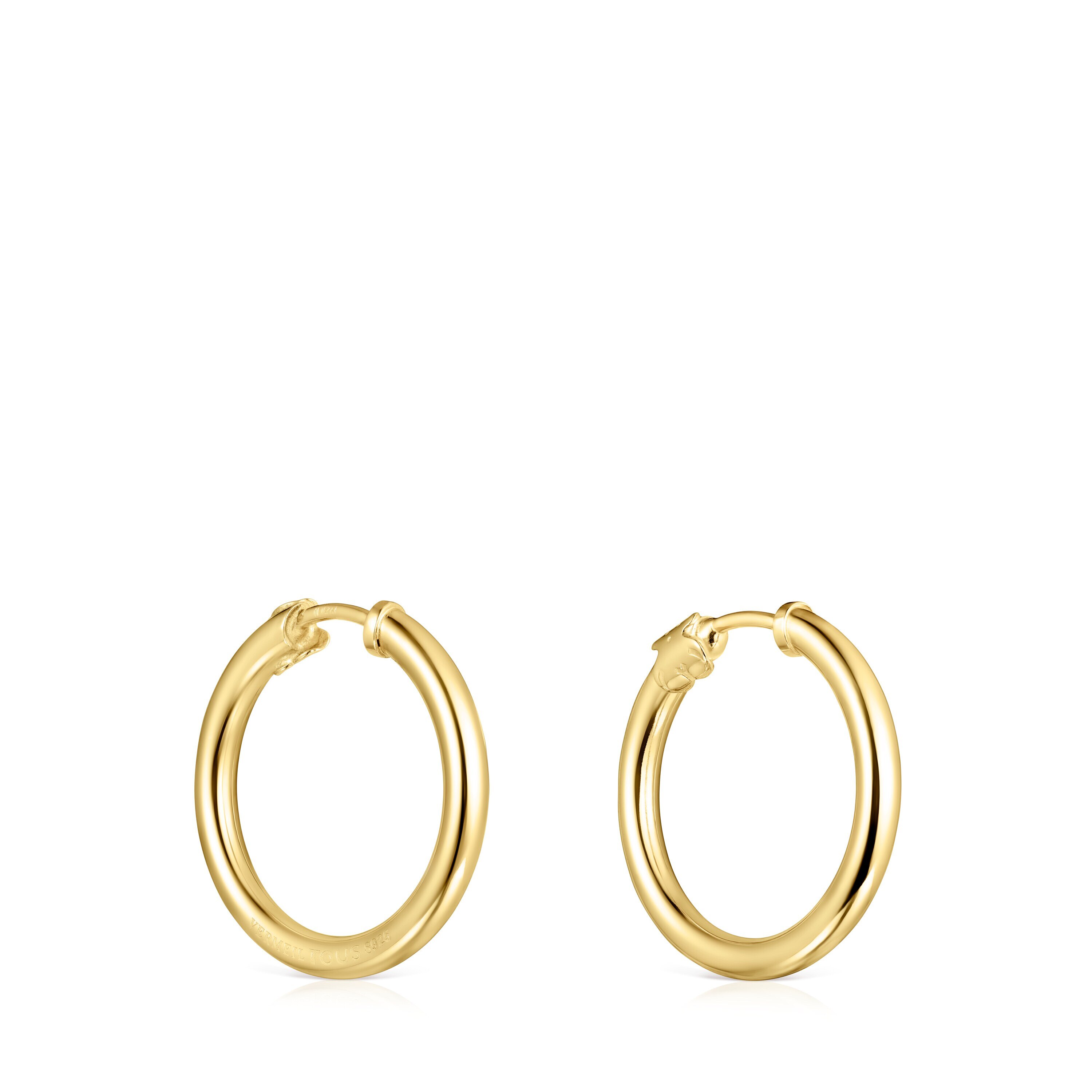 Pendientes aro pequeños con baño de oro 18 kt sobre plata TOUS Basics