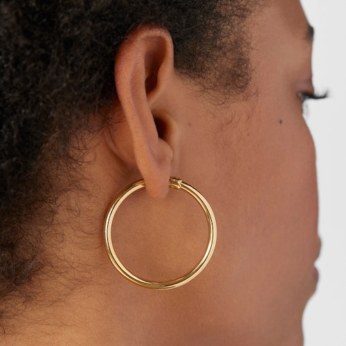 Pendientes aro grandes con baño de oro 18 kt sobre plata TOUS Basics