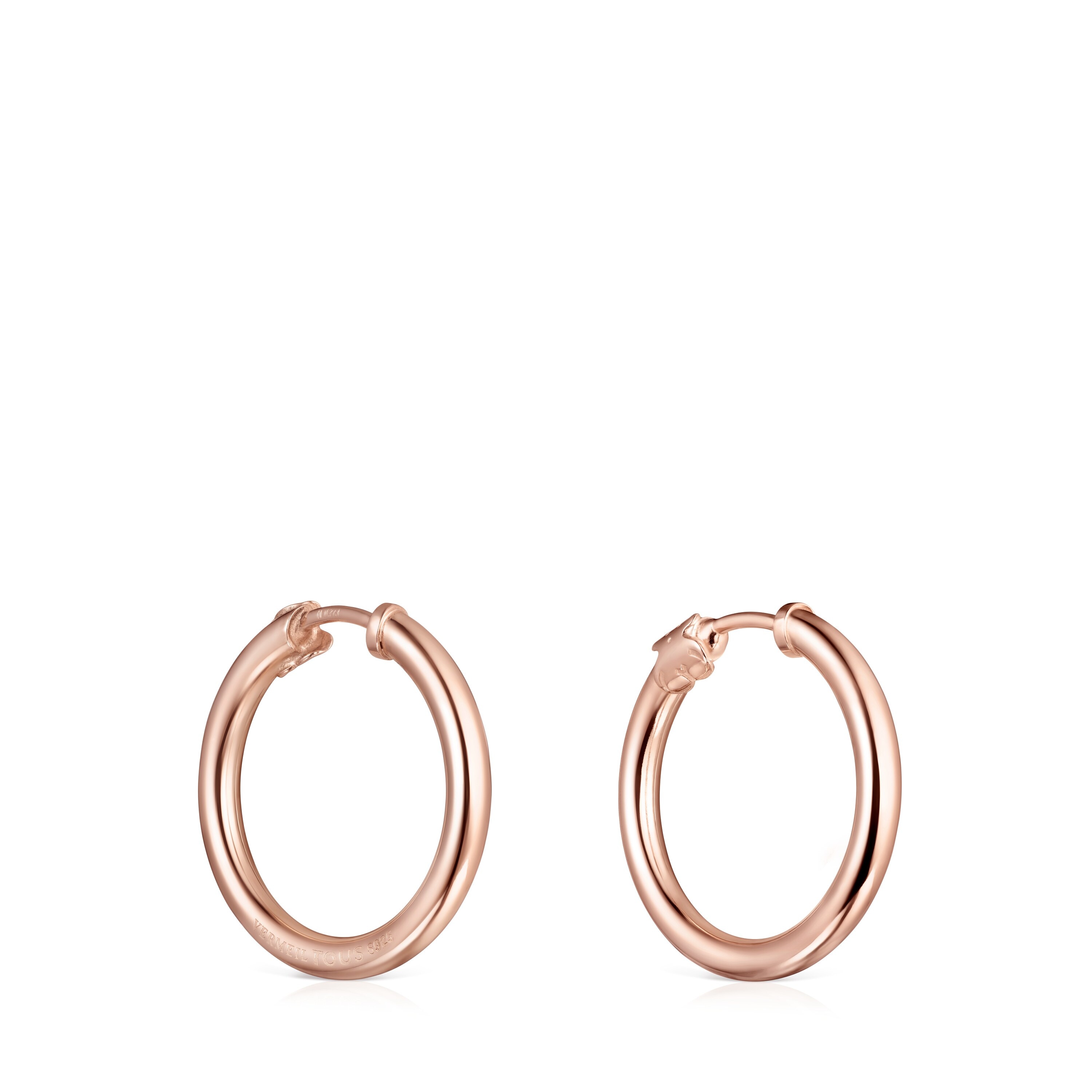 TOUS Basics small Earrings in Rose Silver Vermeil