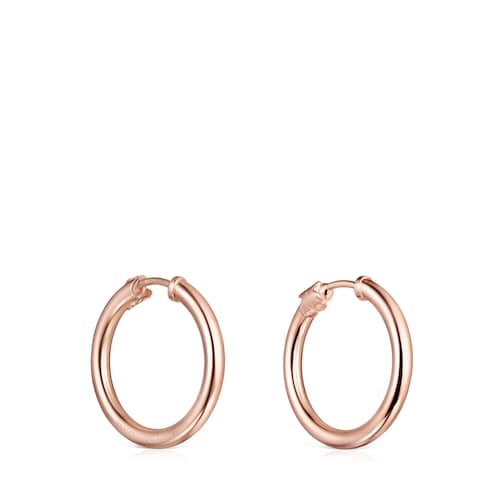 TOUS Basics small Earrings in Rose Silver Vermeil