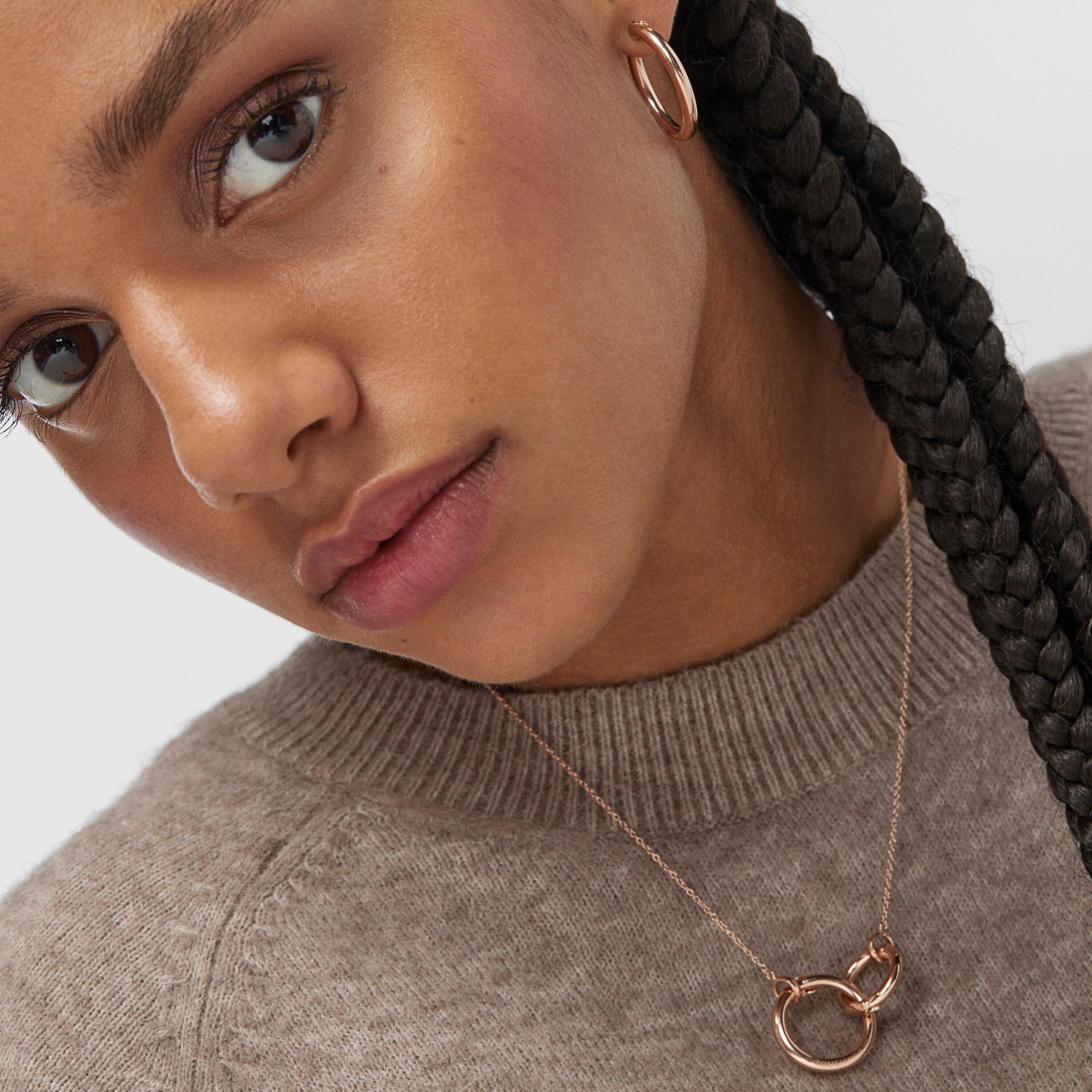 TOUS Basics small Earrings in Rose Silver Vermeil